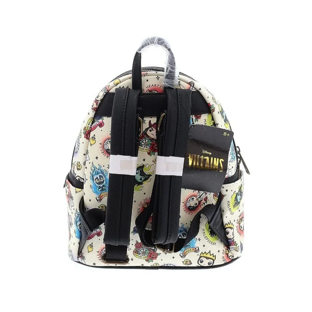 NWT Loungefly POP! x Disney Villains Tattoo Print Mini Backpack